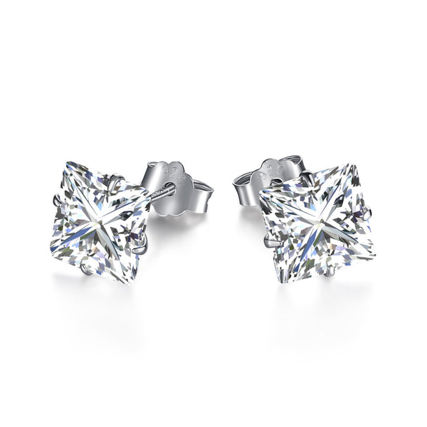 ˇMagic JewelryˇStylish Shiny Square Center Stone Stud Earrings